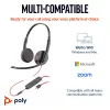 HP Poly Juodawire 3225 Stereo USB-C Headset +3.5mm Plug +USB-C/A Adapter