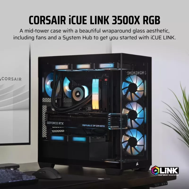 CORSAIR PC korpusas - Icue Link 3500x RGB Mid-tower