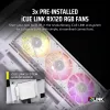 CORSAIR kompiuterio korpusas - iCUE LINK 3500X RGB vidutinio dydžio bokštas - balta