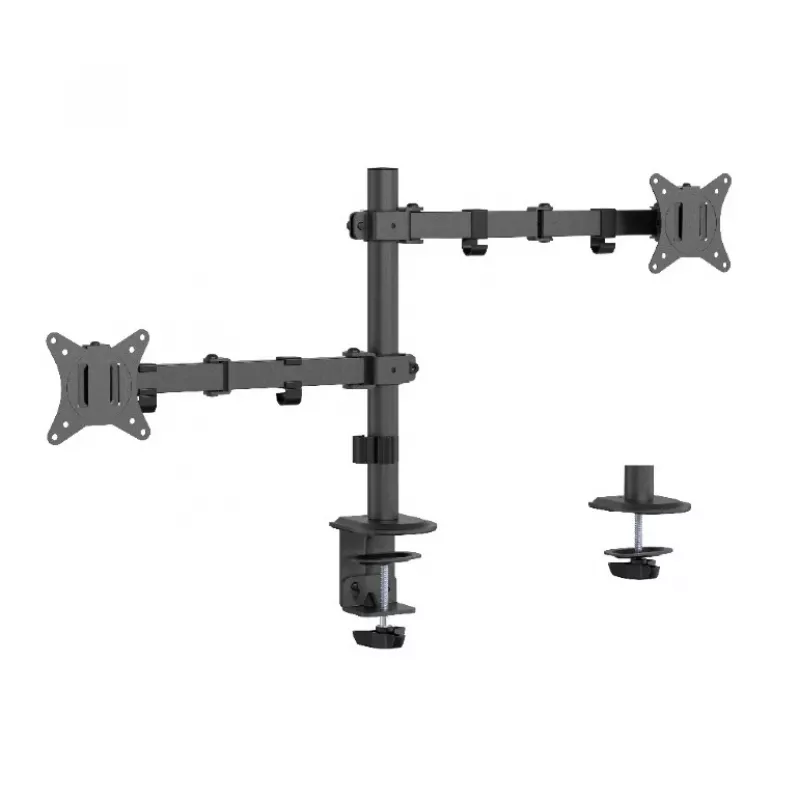 GEMBIRD Adjustable Desk Mounted Double Monitor Arm, 17in-32in