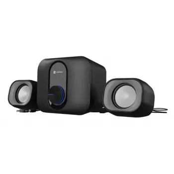 Namų garso mini sistema NATEC NGL-2111 — 3 W RMS, 2 garsiakalbiai, 3,5 mm įvestis, 7,62 cm žemų dažnių garsiakalbis, juoda