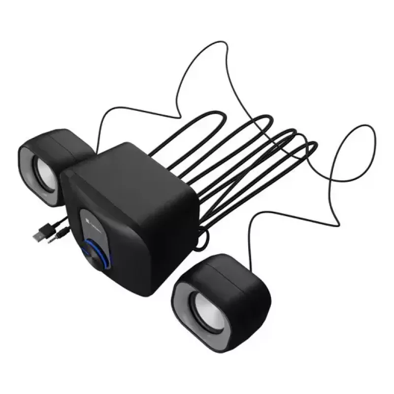 Namų garso mini sistema NATEC NGL-2111 — 3 W RMS, 2 garsiakalbiai, 3,5 mm įvestis, 7,62 cm žemų dažnių garsiakalbis, juoda