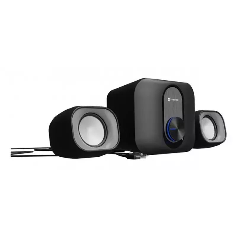 Namų garso mini sistema NATEC NGL-2111 — 3 W RMS, 2 garsiakalbiai, 3,5 mm įvestis, 7,62 cm žemų dažnių garsiakalbis, juoda
