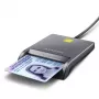 Axagon CRE-SM3T USB-A išmaniųjų / ID kortelių plokščiasis skaitytuvas, USB 2.0, 1,3 m, juodas, 56 g