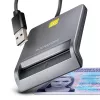 Axagon CRE-SM3T USB-A išmaniųjų / ID kortelių plokščiasis skaitytuvas, USB 2.0, 1,3 m, juodas, 56 g