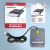 Axagon CRE-SM3T USB-A išmaniųjų / ID kortelių plokščiasis skaitytuvas, USB 2.0, 1,3 m, juodas, 56 g