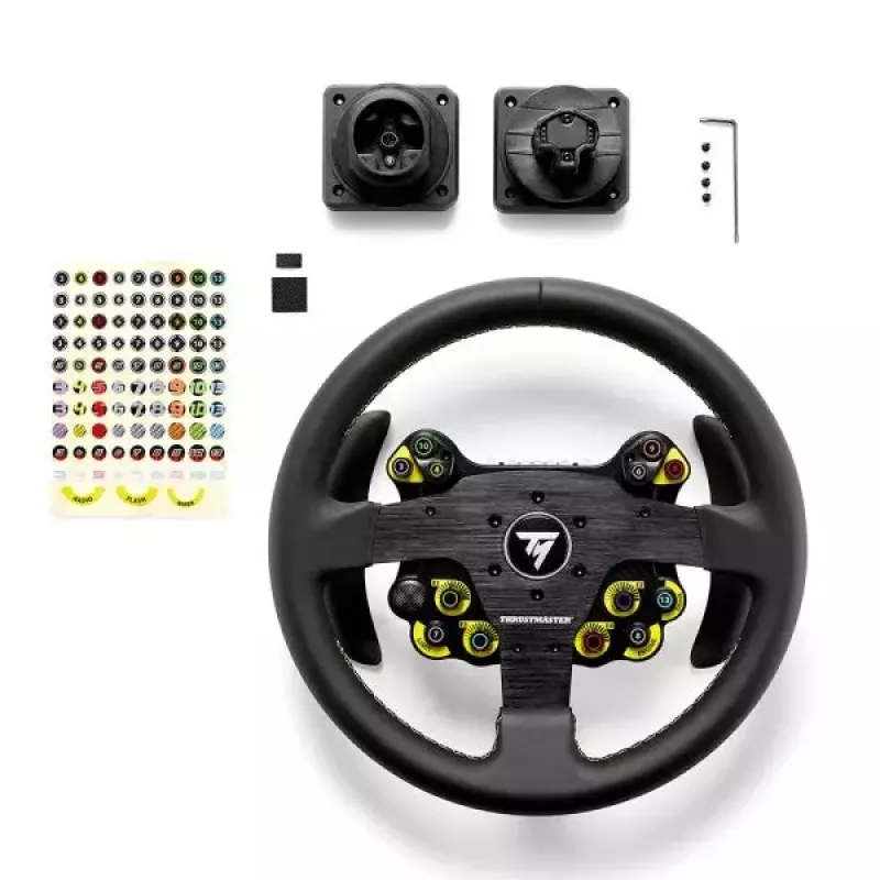 Thrustmaster Evo Racing 32R Leather Juoda, Geltona Vairas PC, PlayStation 4, PlayStation 5, Xbox, Xbox One
