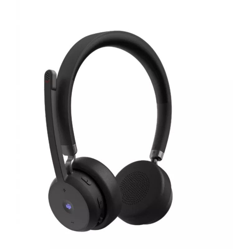 Lenovo belaidės VoIP ausinės su galvos juostele, biurui / skambučių centrui, Bluetooth, juodos