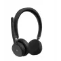 Lenovo belaidės VoIP ausinės su galvos juostele, biurui / skambučių centrui, Bluetooth, juodos