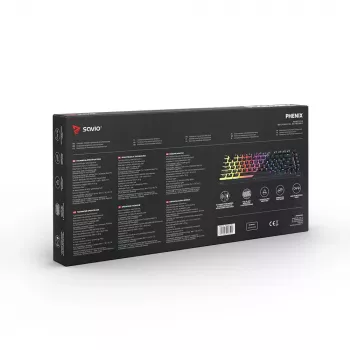 Žaidimų klaviatūra Savio SAVGK-PHENIX Geltona USB RF belaidė Bluetooth mechaninė 82 klavišai RGB
