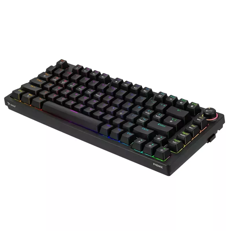 Žaidimų klaviatūra Savio SAVGK-PHENIX Geltona USB RF belaidė Bluetooth mechaninė 82 klavišai RGB