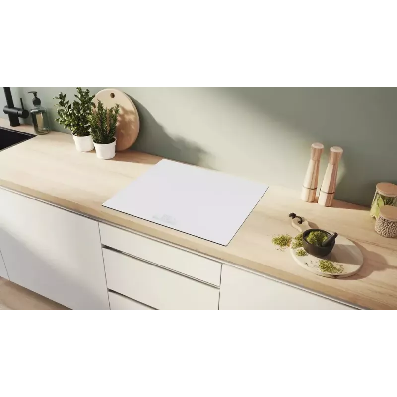 Indukcinė kaitlentė Bosch Serie 6 PIF612BB1E, 4 zonų, įmontuojama, 60 cm, balta, jutiklinis valdymas