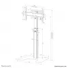 Neomounts FL45S-825BL1 TV grindų stovas 37-75 col. - TÜV, 70 kg, 94 cm (37 col.), 190,5 cm (75 col.), 100 x 100 mm, 600 x 400 mm, 1040 - 1570 mm