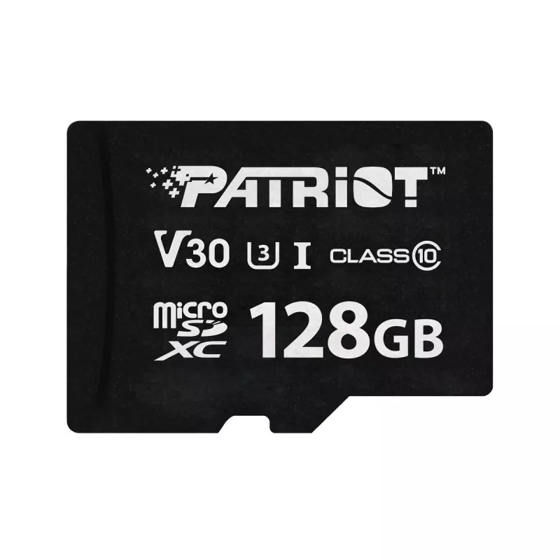 „MicroSDXC“ atminties kortelė PATRIOT VX Series 128 GB UHS-I U3 V30 Class 10 — skaitymo greitis 90 MB/s, rašymo greitis 80 MB/s
