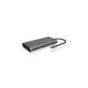 ICY BOX IB-DK4050-CPD Laidinė USB 3.2 Gen 1 (3.1 Gen 1) Type-C Dokinė stotelė Antracitinė