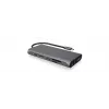 ICY BOX IB-DK4050-CPD Laidinė USB 3.2 Gen 1 (3.1 Gen 1) Type-C Dokinė stotelė Antracitinė