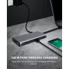 ICY BOX IB-DK4050-CPD Laidinė USB 3.2 Gen 1 (3.1 Gen 1) Type-C Dokinė stotelė Antracitinė