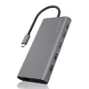 ICY BOX IB-DK4050-CPD Laidinė USB 3.2 Gen 1 (3.1 Gen 1) Type-C Dokinė stotelė Antracitinė