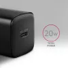 Sieninis kroviklis Axagon ACU-PD20 1x QC3.0/AFC/FCP/PD Type-C 20 W juodas