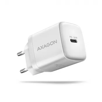 Axagon ACU-PD20W sieninis įkroviklis 1x QC3.0/AFC/FCP/PD type-C 20W baltas Mobilusis telefonas, Išmanusis telefonas, Išmanusis laikrodis, Planšetinis kompiuteris, Universalus, Laikrodis Kintamosios srovės Greitasis įkrovimas Vidaus