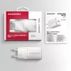 Axagon ACU-PD20W sieninis įkroviklis 1x QC3.0/AFC/FCP/PD type-C 20W baltas Mobilusis telefonas, Išmanusis telefonas, Išmanusis laikrodis, Planšetinis kompiuteris, Universalus, Laikrodis Kintamosios srovės Greitasis įkrovimas Vidaus