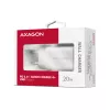 Axagon ACU-PD20W sieninis įkroviklis 1x QC3.0/AFC/FCP/PD type-C 20W baltas Mobilusis telefonas, Išmanusis telefonas, Išmanusis laikrodis, Planšetinis kompiuteris, Universalus, Laikrodis Kintamosios srovės Greitasis įkrovimas Vidaus