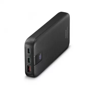 Hama PD 20 išorinė baterija 20000 mAh, Išėjimai: 2x USB-C, USB-A, Greitas įkrovimas, Antracitas