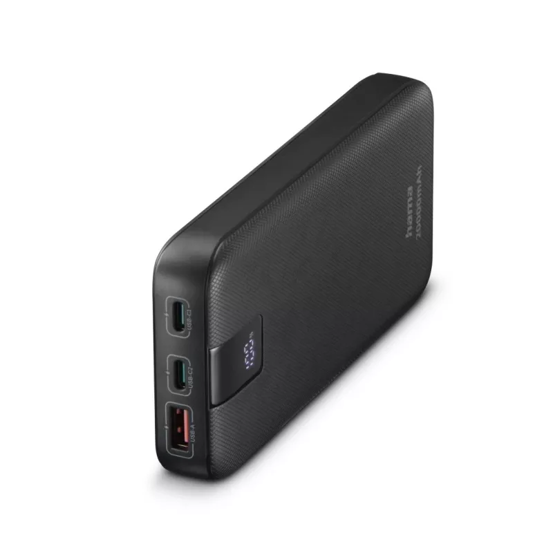 Hama PD 20 išorinė baterija 20000 mAh, Išėjimai: 2x USB-C, USB-A, Greitas įkrovimas, Antracitas