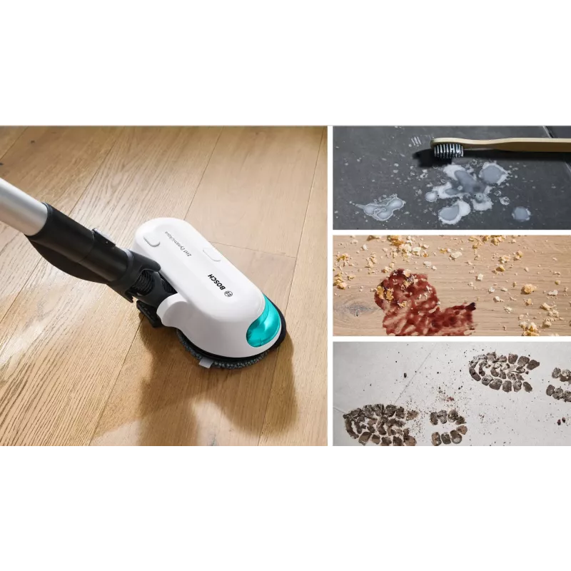 Bosch BCS71HYG1 belaidis dulkių siurblys/elektrinė šluota Baterija Sausam ir šlapiam valymui HEPA Be maišelio 0,3 l 23,5 W Juoda, Balta 3 Ah
