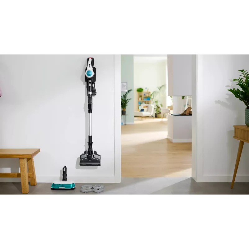 Bosch BCS71HYG1 belaidis dulkių siurblys/elektrinė šluota Baterija Sausam ir šlapiam valymui HEPA Be maišelio 0,3 l 23,5 W Juoda, Balta 3 Ah