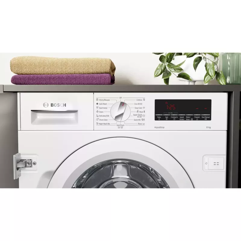 Bosch Serie 8 WIW28542EU skalbimo mašina su priekine įkrova 8 kg 1400 aps./min Balta