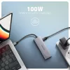 Axagon HMC-5H60 USB 5Gbps šakotuvas, 2x USB-A, 1x USB-C, HDMI 4k/60Hz, PD 100W, USB-C kabelis