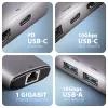 Axagon HMC-6G2L USB 10Gbps šakotuvas, 2x USB-A, 1x USB-C, HDMI 4k/60Hz, RJ-45, PD 100W