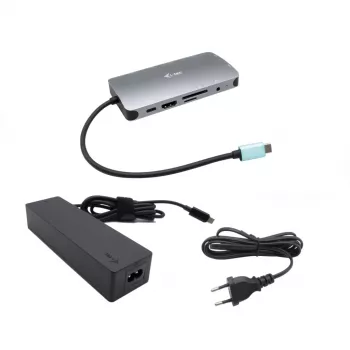 i-tec Metal USB-C Nano Dock HDMI/VGA su LAN ir 100 W įkrovikliu