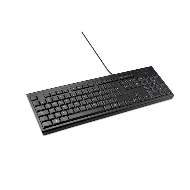 Kensington K63727WW, Viso dydžio (100 %), Laidinis, USB, Membraninis, QWERTY, Juodas
