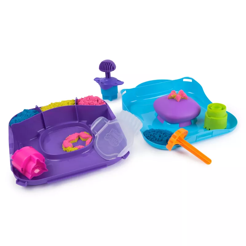 Kinetic Sand , SquishMotion, Velykų dovanėlės, 1 svaras formuojamo žaidimų smėlio, antspaudas ir 5 įrankiai, laikymo dėklas, sensoriniai žaislai nuo 5 metų