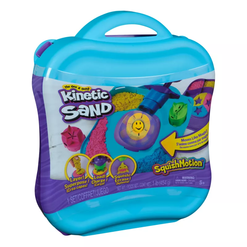 Kinetic Sand , SquishMotion, Velykų dovanėlės, 1 svaras formuojamo žaidimų smėlio, antspaudas ir 5 įrankiai, laikymo dėklas, sensoriniai žaislai nuo 5 metų