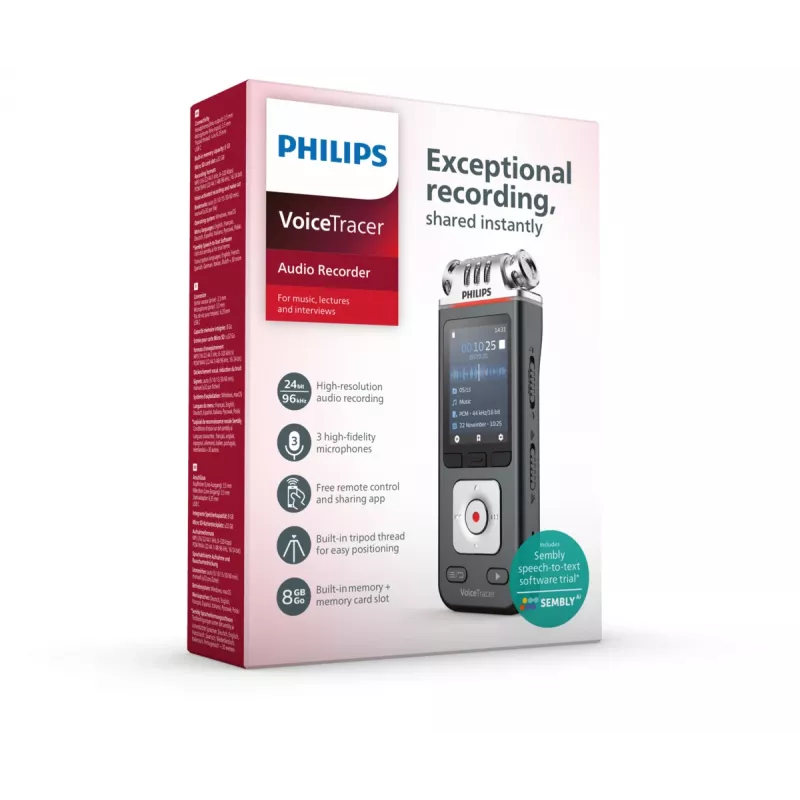 Philips VoiceTracer Juoda, Pilka