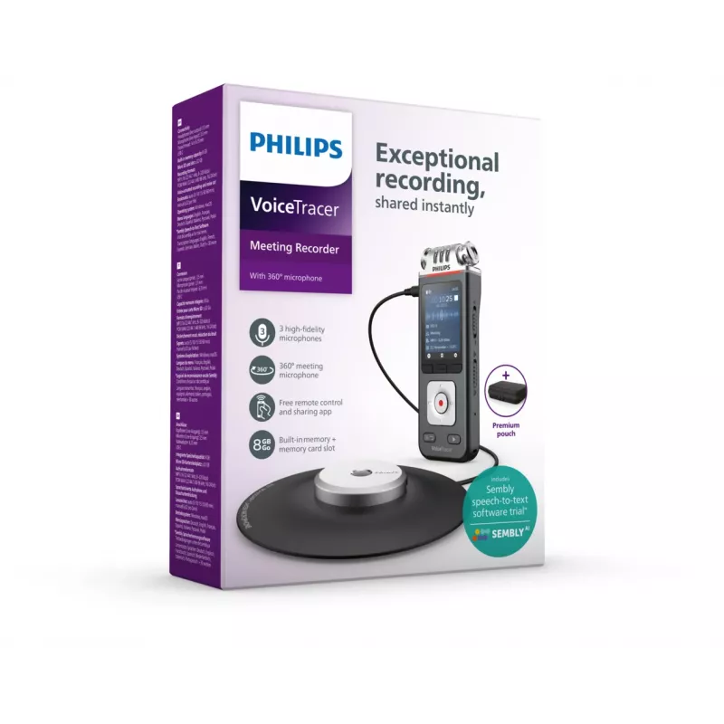 Philips VoiceTracer Juoda, Pilka