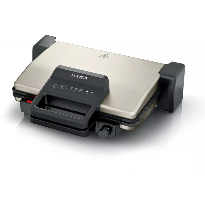 Kontaktinė kepsninė Bosch TCG3302 2000 W su 310x220 mm keraminėmis plokštėmis, reguliuojamu termostatu, nuimamomis indaplovėje plaunamomis plokštėmis