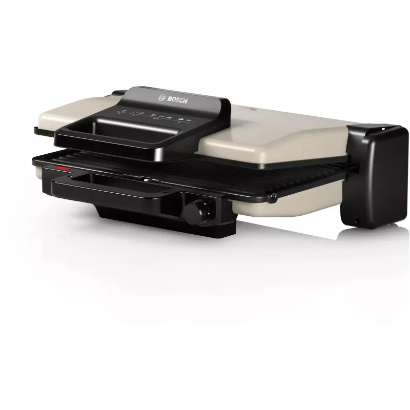 Kontaktinė kepsninė Bosch TCG3302 2000 W su 310x220 mm keraminėmis plokštėmis, reguliuojamu termostatu, nuimamomis indaplovėje plaunamomis plokštėmis