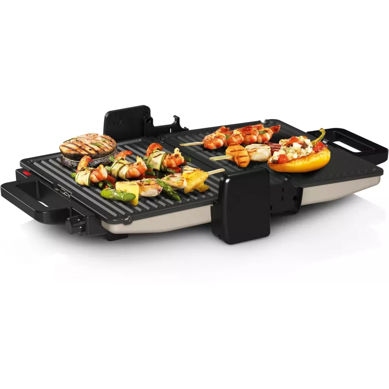 Kontaktinė kepsninė Bosch TCG3302 2000 W su 310x220 mm keraminėmis plokštėmis, reguliuojamu termostatu, nuimamomis indaplovėje plaunamomis plokštėmis