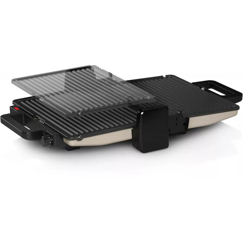 Kontaktinė kepsninė Bosch TCG3302 2000 W su 310x220 mm keraminėmis plokštėmis, reguliuojamu termostatu, nuimamomis indaplovėje plaunamomis plokštėmis