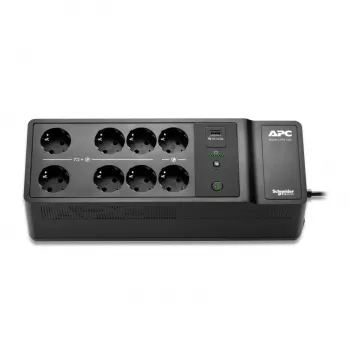 APC Back-UPS, 500VA/300W, montuojamas ant grindų/sienos, 230V, 8x CEE 7/3 Schuko lizdai, USB A tipo prievadas, vartotojo keičiama baterija