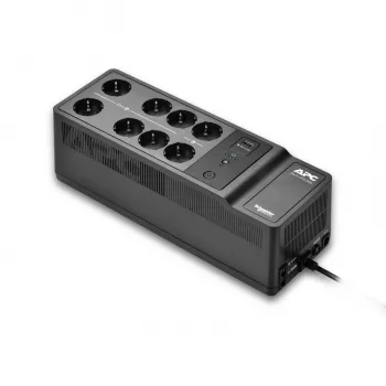 APC Back-UPS, 500VA/300W, montuojamas ant grindų/sienos, 230V, 8x CEE 7/3 Schuko lizdai, USB A tipo prievadas, vartotojo keičiama baterija