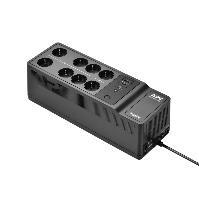 APC Back-UPS, 1050VA/600W, montuojamas ant grindų/sienos, 230V, 8x Schuko CEE 7/3 lizdai, USB Type A+C prievadas, vartotojo keičiama baterija
