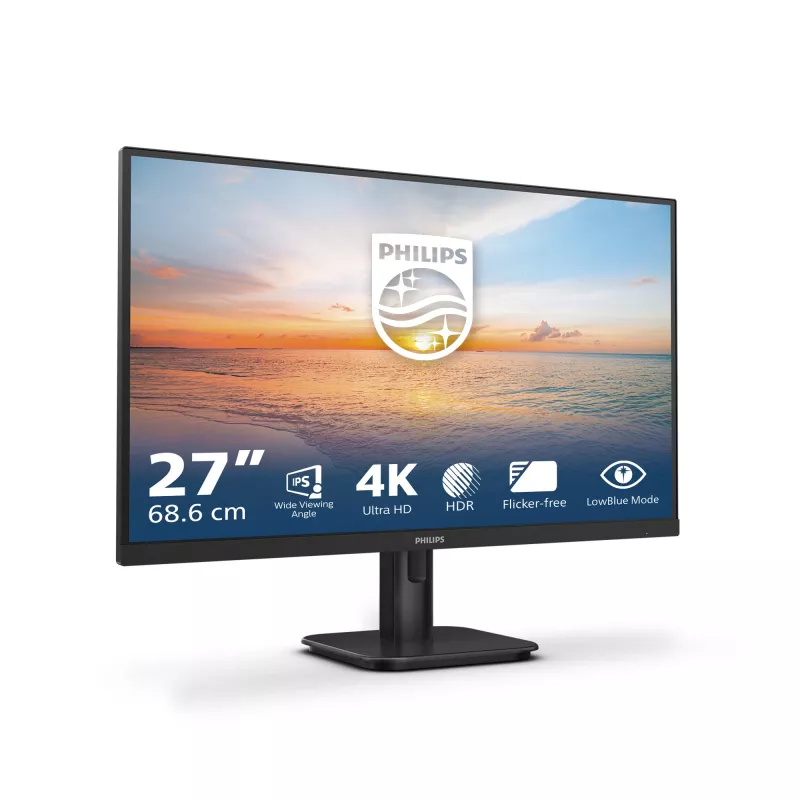 Philips 27E1N1800A/00 kompiuterio monitorius 68.6 cm (27 colių) 3840 x 2160 pikselių 4K Ultra HD LED juodas