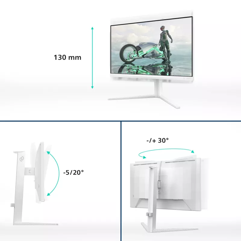Philips Evnia 24M2N3201A/00 kompiuterio monitorius 60,5 cm (23,8 colio) 1920 x 1080 pikselių Full HD LCD Baltas