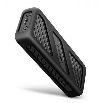 Axagon EEM2-20G USB-C 20Gbps - M.2 NVMe SSD ARMORED dėžutė, SSD korpusas, M.2, M.2, NVMe-oF, PCI Express, 20 Gbit/s, USB jungtis, juoda