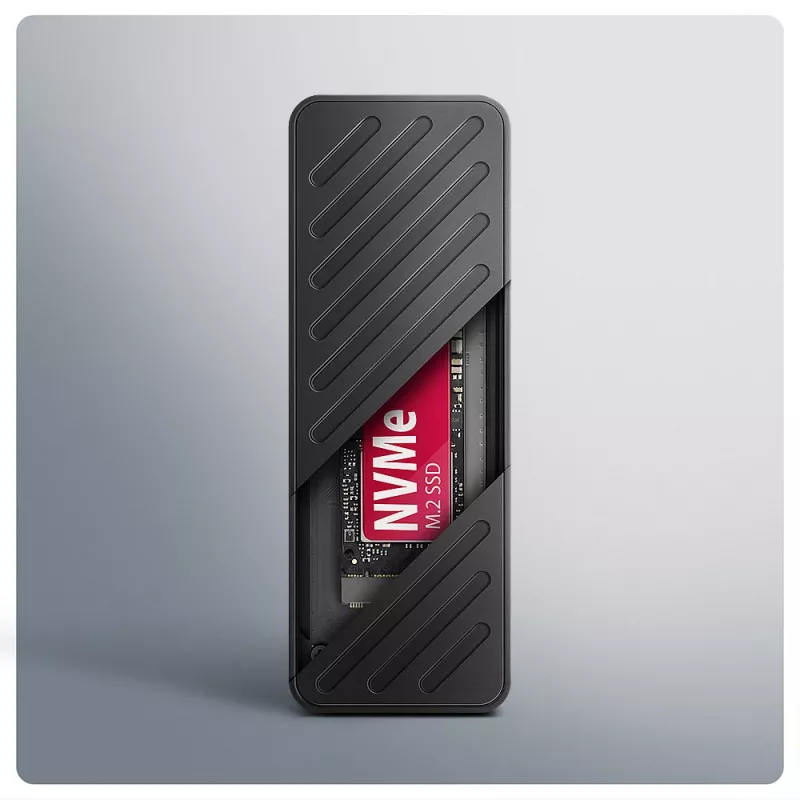 Axagon EEM2-20G USB-C 20Gbps - M.2 NVMe SSD ARMORED dėžutė, SSD korpusas, M.2, M.2, NVMe-oF, PCI Express, 20 Gbit/s, USB jungtis, juoda